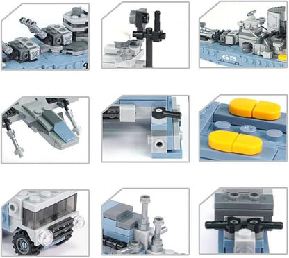Military Army Building Toys for Adults 8IN1 USS Missouri Battleship Stem Building Blocks Military Bricks 25 Models Engineering Kits