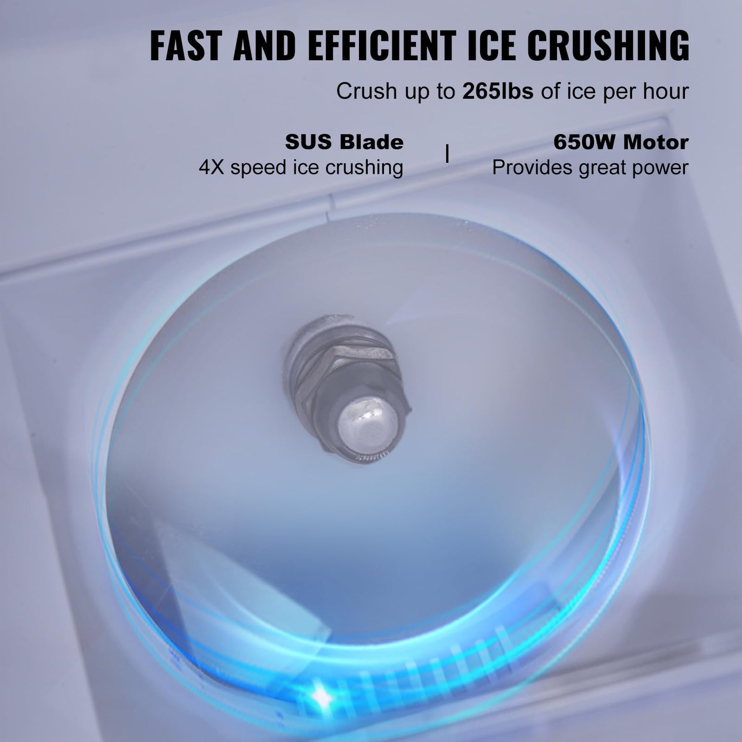 VEVOR Commercial Ice Shaver Crusher, 265lbs Per Hour Electric Snow Cone Maker with 4.4lbs Ice Box, 650W Tabletop Shaved Ice Machine for Parties Events Snack Bar, Home and Commercial Use