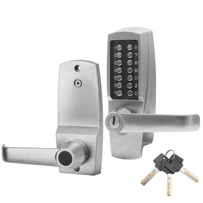 Mechanical Door Lock, Mechanical Push Button Lever Lock, Keyless Entry Commercial & Residential, Water-Proof Zinc Alloy, Easy to Install, for Garden, Yard, Garage