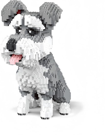 Adorable Schnauzer Dog Building Blocks Toy - Micro Mini Size Ideal for Pet Lovers and Great as Home Decor &amp Gift
