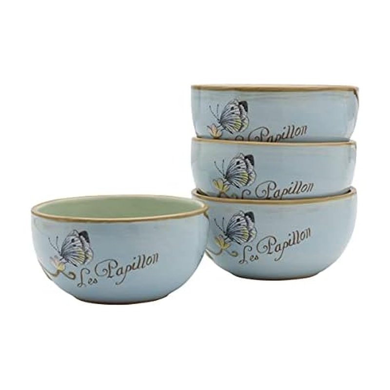 Fitz & Floyd Fitz and Floyd Toulouse Small Fruit Bowls, Set of 4, 5-Inch, Blue