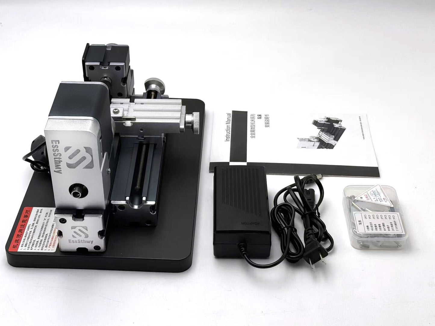 EssSthmy Mini Metal Lathe Machine, 36W 20000 RPM, Benchtop Lathe for Woodworking DIY,Crafting Wood & Soft Metal