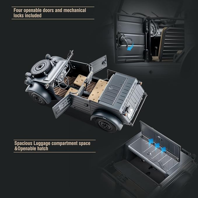FCXㅤ ROCHOBBY 1/12 TYPE82 RC Crawler Remote Control RC Rock Crawler with 2 Speed Switch 4WD/RWD Switch for Adult