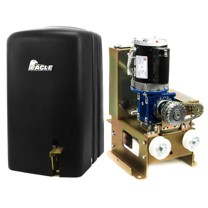 Eagle-1000 FR 1/2 HP Slide Gate Operator Motor for Residential Access Control Entrance - up to 27' ft 600lbs for Home or Light Commercial Businesses with 2 Remotes, Receiver, and Photo Eye Monitor