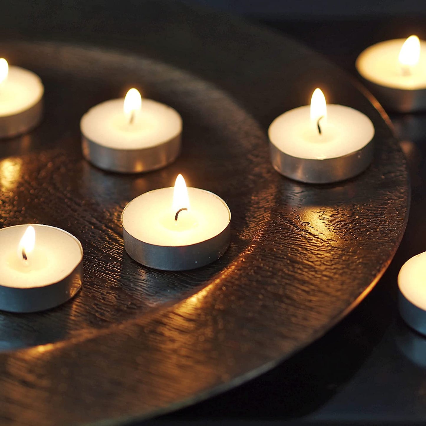 Hosley Unscented Tea Lights Candles in Bulk 50 White Long Lasting Tea Light Candles Mini Votive Tealight Candle for Home Restaurants Shabbat Church Weddings Romantic Moments Party Spa Meditation