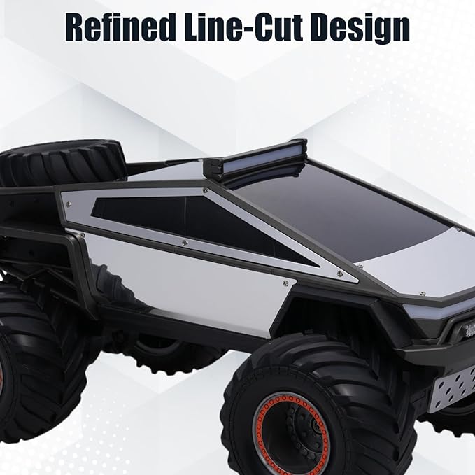 RC Cybertruck Remote Control Car 1:12 Scale RC Cars for Adults 2.4GHz All Terrain Off Road RC Pickup Truck with Lights and Music Christmas Birthday Gift