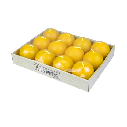 Zest Candle 12-Piece Ball Candles, 2-Inch, Yellow Citronella
