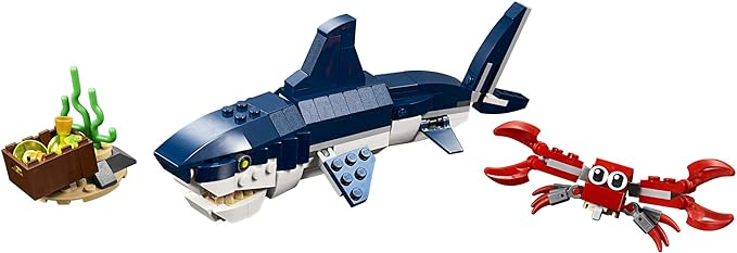 LEGO Creator 3 in 1 Deep Sea Creatures Transforms from Shark and Crab to Squid to Angler Fish Sea Animal Toys Gifts for 7 Plus Year Old Girls and Boys 31088
