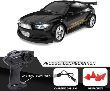 1/64 Scale Drift RC Car 2.4Ghz Desktop Mini Racing Drift Remote Contrl Car Model 4WD Mini RC Vehicle Hobby Gift for Adults
