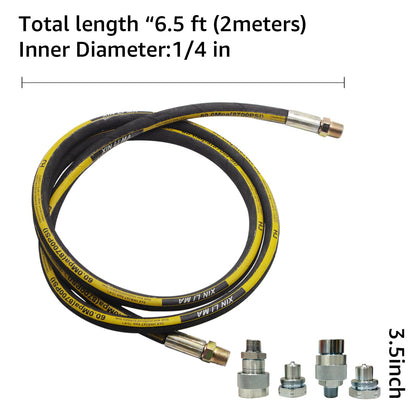 BESTOOL Air Hydraulic Pump, 10,000 PSI 1/2 Gal Reservoir, NPT 3/8" Oil Outlet, 2PCS Quick Connector, Foot Actuated Hydraulic Pump Air Treadle for Auto Body Frame Machines and Pulling Post, Yellow
