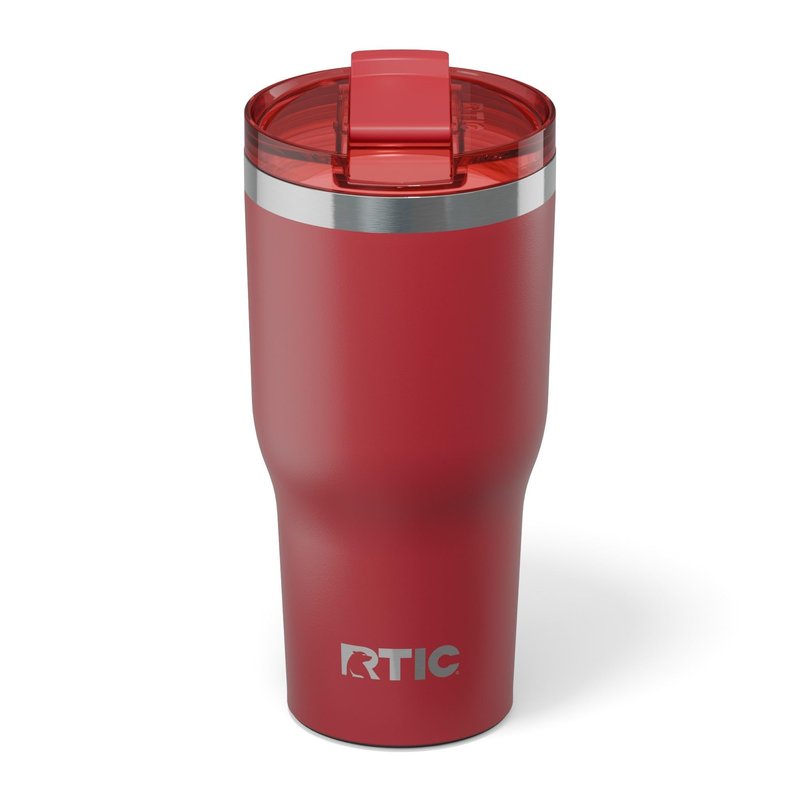 RTIC 30oz Essential Tumbler with Lid, Ceramic Lined, Insulated, Stainless Steel, Metal, Double Wall Vacuum-Insulation, Travel Cup for Iced Coffee, Tea, Hot and Cold Drink, Flag Red