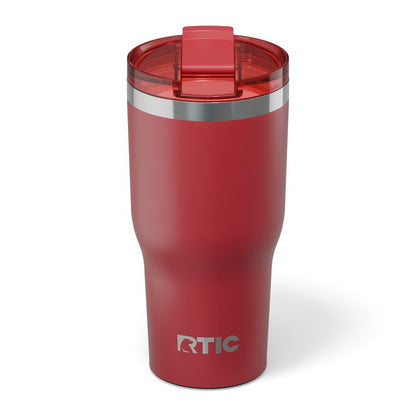 RTIC 30oz Essential Tumbler with Lid, Ceramic Lined, Insulated, Stainless Steel, Metal, Double Wall Vacuum-Insulation, Travel Cup for Iced Coffee, Tea, Hot and Cold Drink, Flag Red