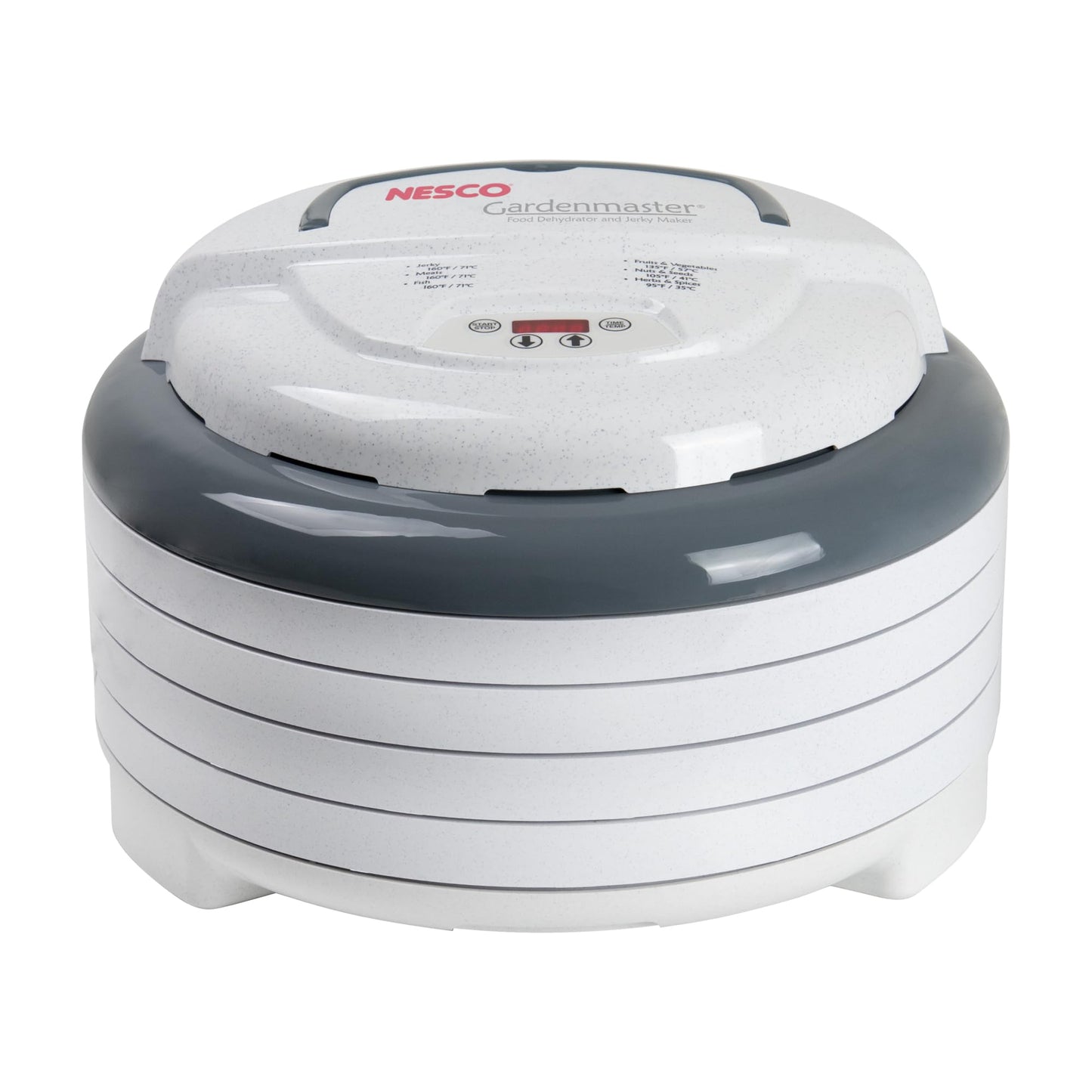 NESCO FD‑1040 Gardenmaster Digital Pro 4 Tray Food Dehydrator for Home Food Preservation, White Electric Dehydrator with Expandable Tray Capacity