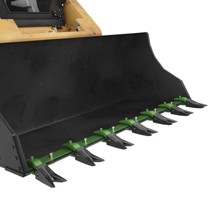 Garvee Heavy Duty 57 in Bucket Tooth Bar Designed for Sub-Compact Tractors, No Drilling Required, Fits 1/2 in or Smaller Bucket Cutting Edges, Durable Green Finish