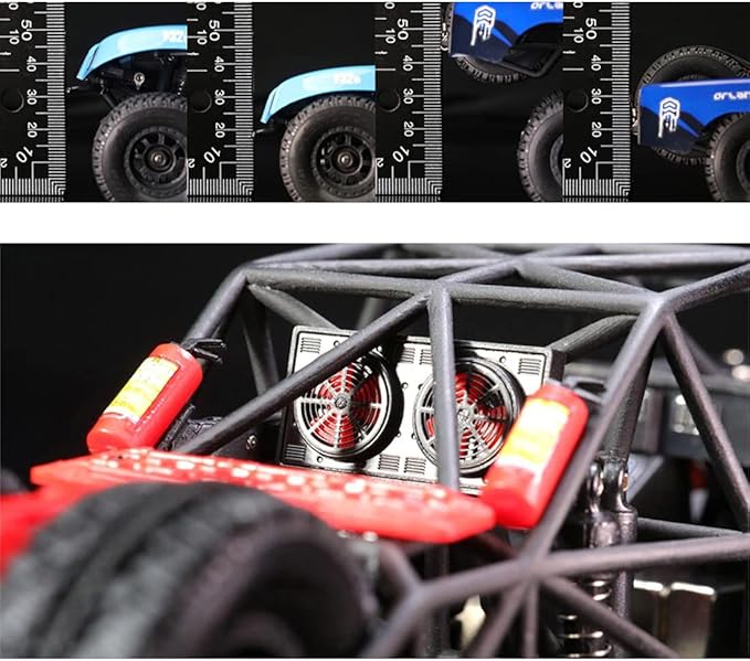 FunXylophy RC Sport Racing Drift Car 1/32 2.4G Mini RWD RC Electric Straight Bridge Off-Road Short Truck Model (KIT Version/Blue)