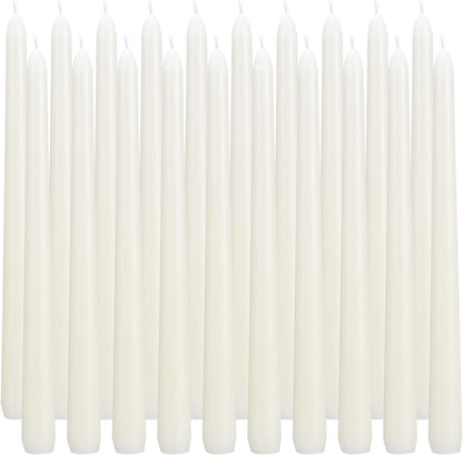 20pcs 10-inch iorvy Taper Candles Unscented and Smokeless, Long Burning 7-8 Hours Time for Daily, Wedding,Table,Fireplace