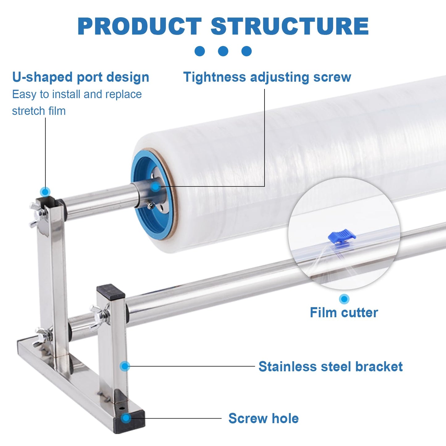Consfly Manual Stretch Film Dispenser Wrapping Machine for Small Business Packaging, Shipping & Warehousing
