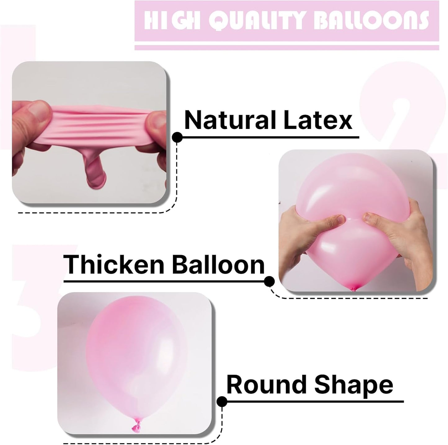PartyWoo Light Pink Balloon Arch Kit - 155pcs in Various Sizes for Baby Shower & Birthday Decor