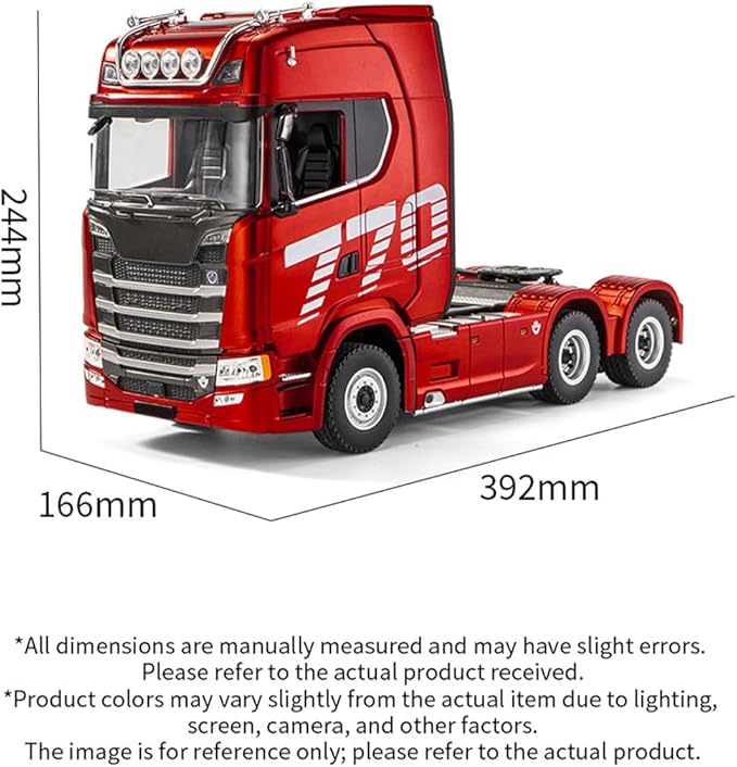 1/18 Scale 6x4 Heavy-Duty RC Tractor Truck – 2.4G Lorry Car with LED Lighting Rear-Wheel Drive &amp Expandable Flatbed Trailer Compatibility