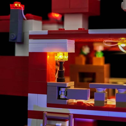Upgraded Led Light Kit Compatible with Lego Minecraft The Mooshroom House Building Set Lights Decoration Compatible with Lego 21270 (Model Not Included)