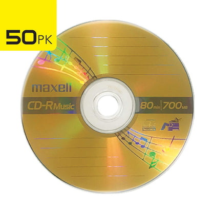 Maxell CD-R Music Spindle, Audio only, Blank Media, 50-pack(625156)