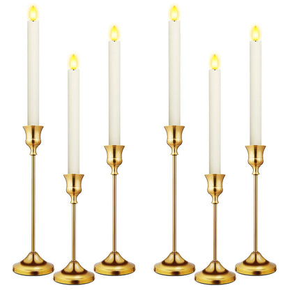 Candlestick Holders 6 PCS Metal Taper Candle Holders, KSWING Gold Candle Stick Holders Set, Perfect for Table Centerpiece Mantel Party Wedding Christmas Home Decor, Set of 6
