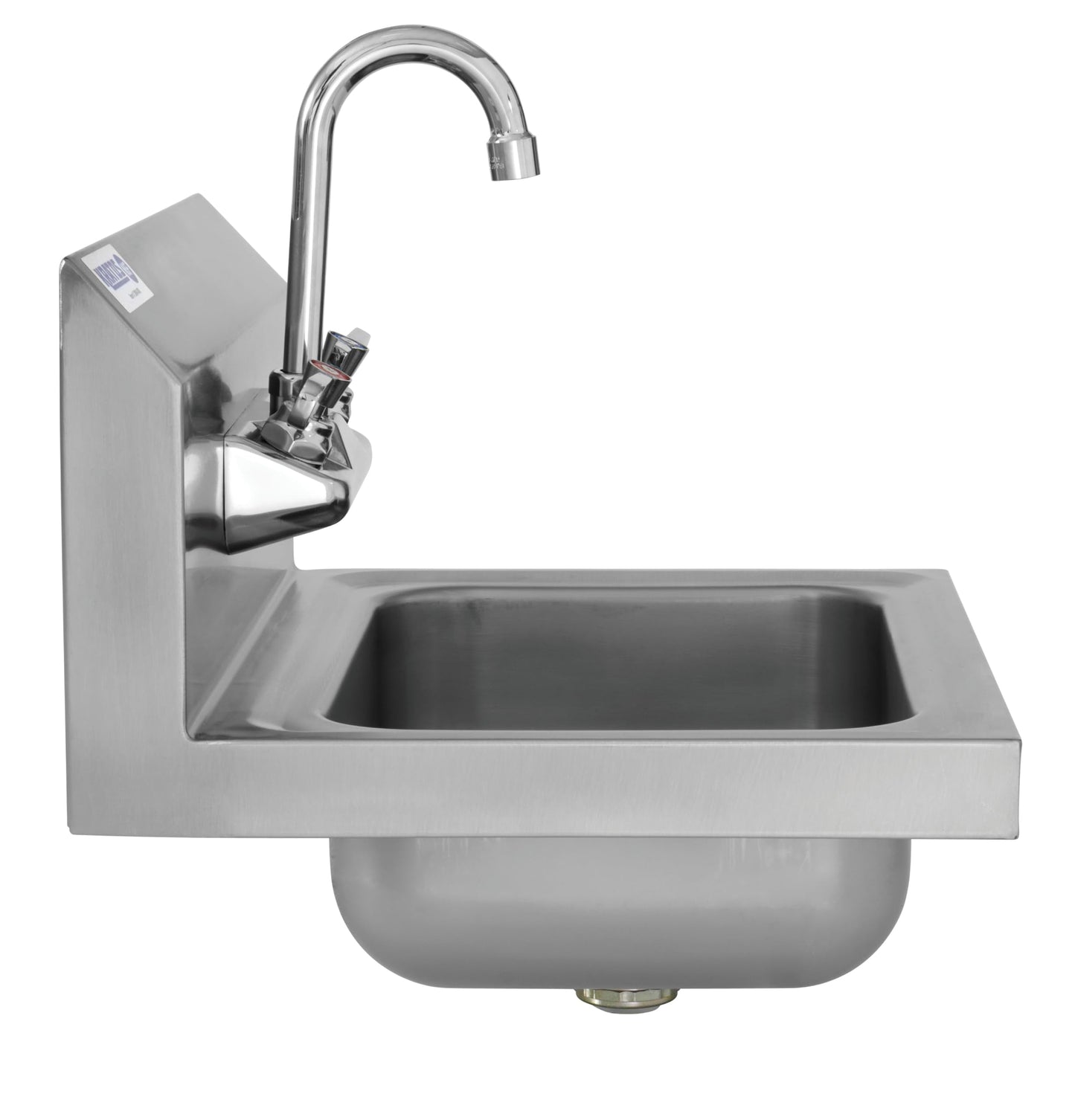 Kratos Commercial Hand Sink with Gooseneck Faucet | 14"W x 10"D x 5"H Stainless Steel Bowl | Wall Mounted Stainless Steel Handwashing Sink for Foodservice and Commercial Use | NSF Certified (28W-088)