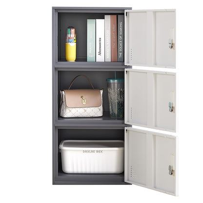 iCHENGGD 3 Door Metal Locker Steel Storage Cabinet, Office Storage Lockers for Employees, Vertical Metal Cabinets for Home,Office,School,Room Storage Organizer