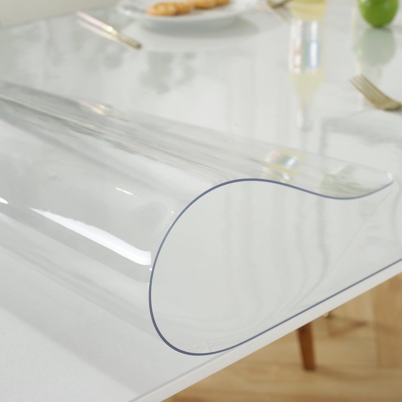 LovePads Clear Table Cover Protector 48 x 78 Inch, 1.5mm Thick Plastic Table Cover, Table Protector for Dining Room Table, Waterproof Vinyl Tablecloth Table Pad Mat for Kitchen, Dresser, Writing Desk