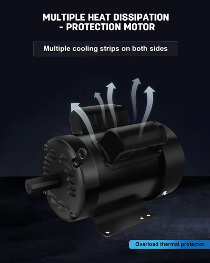 5HP Electric Motor, Air Compressor Motor, 1750 RPM, Single Phase,184T Frame, 208V-230V, 1-1/8"Shaft Diameter Rolled Steel Shell 60HZ