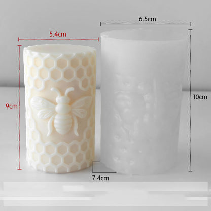 Honeycomb Cylinder Flower Succulent Peony Cylinder Candle & Resin Mold - Resin Casting Silicone Molds for Home Decor & Candle Making Wave Spiral Mold