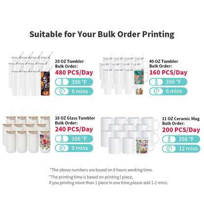 PYD Life Sublimation Oven Machine 25 L 120 V 1600 W Light Blue Convection Oven for Sublimation Blanks Mugs Tumblers Cups Water Bottles Bulk Printing