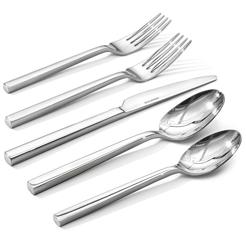 KINGSTONE Silverware Set, 40-Piece Flatware Cutlery Set Premium Stainless Steel, Service for 8, for Kitchen, Home, Wedding, Party, Mirror Polished and Dishwasher Safe