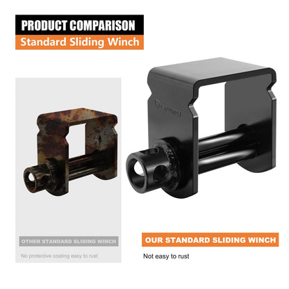 SALUINOKI 4 Pack Sliding Winch for Flatbed Trailer Compatible with 4 inch Flatbed Winch Straps 30 Ft, Flatbed Equipment Accessories for Tie Down System