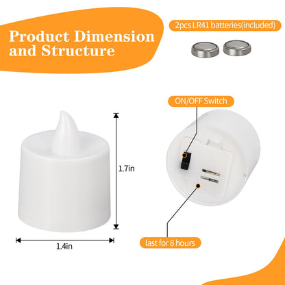 KOABY 50 Pack Flameless Votive Candles, Last 8H+, Warm White Light, No Timer No Flickering