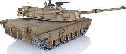 Heng Long US in Stock Ver M1A2 Abrams RC Tank 2.4G 1/16 Scale 7.0 Upgraded Metal RTR Tank 3918 340° Rotating Turret Infrared Combat Smoking Unit Armored Combat Tank BB Shooting Airsoft Tank