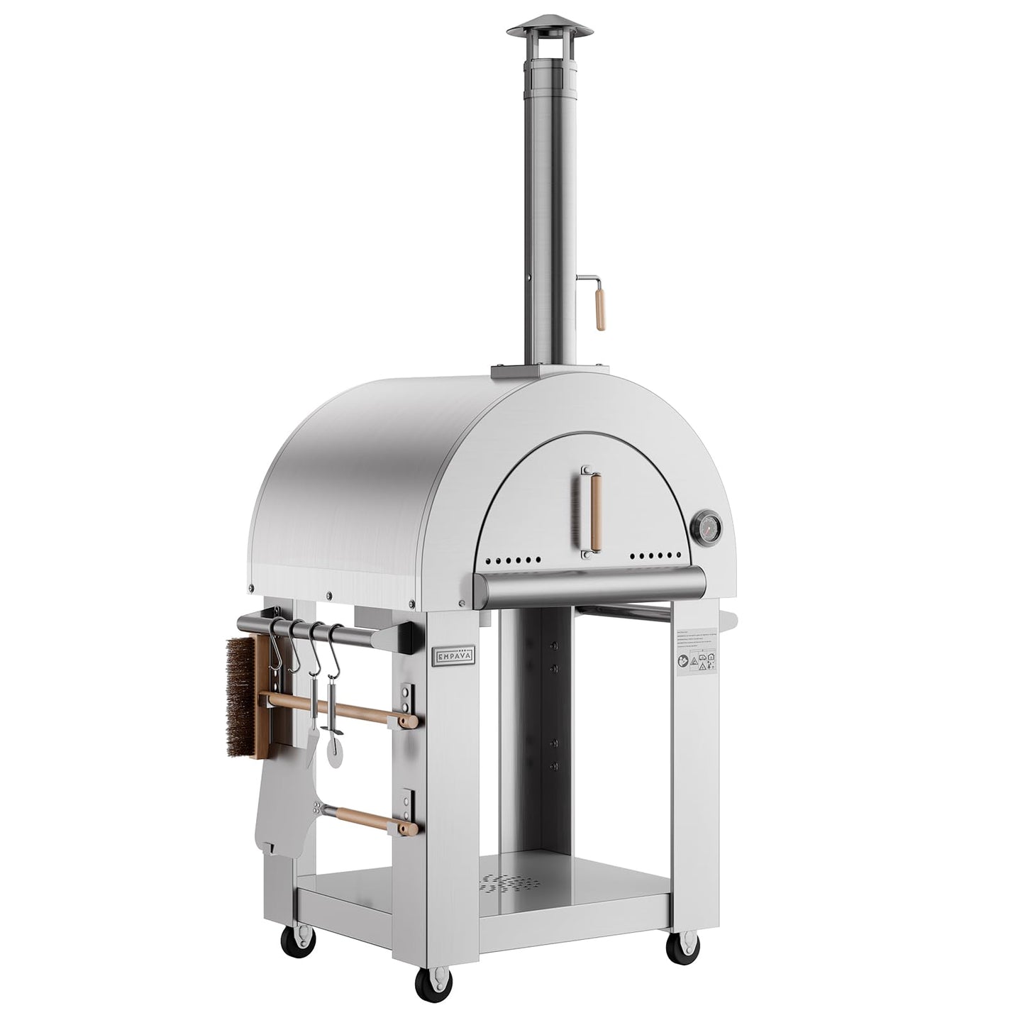 Pizza Oven, wood fire pizza oven for Outside Kitchen, Pizza Maker Oven Grill for Camping Backyard Party,38.6 Inch, Silver
