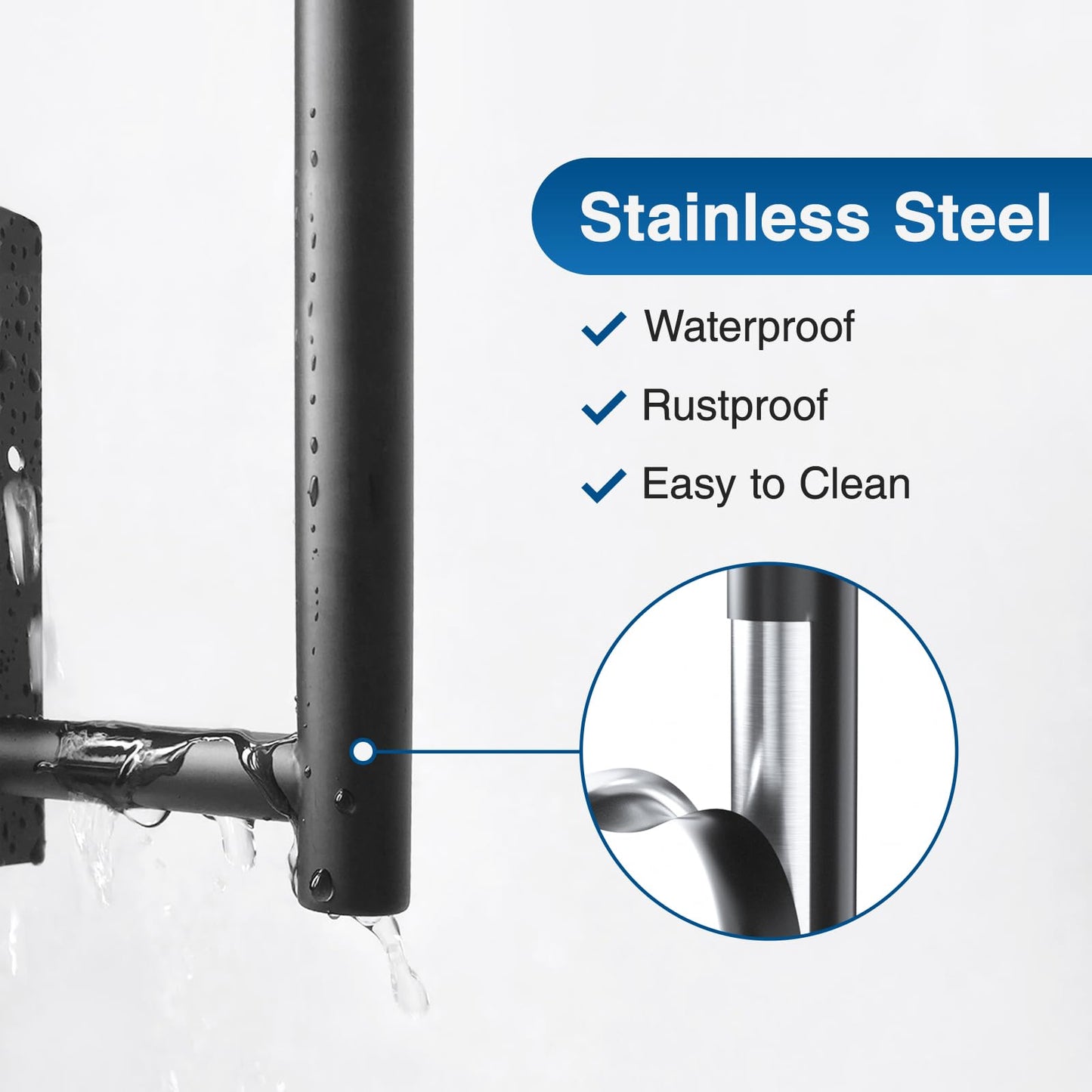 Paper Towel Holder - Self-Adhesive or Drilling, Matte Black Wall Mounted Rack - SUS304 Stainless Steel Kitchen Roll Dispenser Under Cabinet