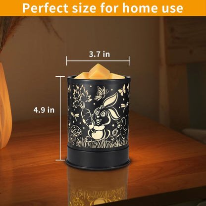 nawaza Metal Wax Melts Warmer, 2-in-1 Electric Scented Candle Wax Melter and Wax Cubes, Aromatherapy Essential Oil Burner for Home Décor Office and Bedroom, with LED Light(Rabbit)