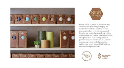 Root Candles Unscented Candles Premium Beeswax Blend Pillar Candle, 3 x 3-Inch, Williamsburg Blue