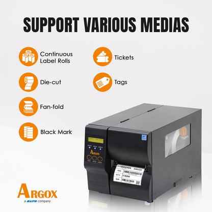 ARGOX Industrial Barcode Solutions Bundle: iX4-250 4" Thermal Transfer Printer (203 DPI, 8ips) & AS-9400 Wired 2D/QR Barcode Scanner | Complete Inventory & WMS Kit | TAA Compliant, Heavy-Duty, Plug &