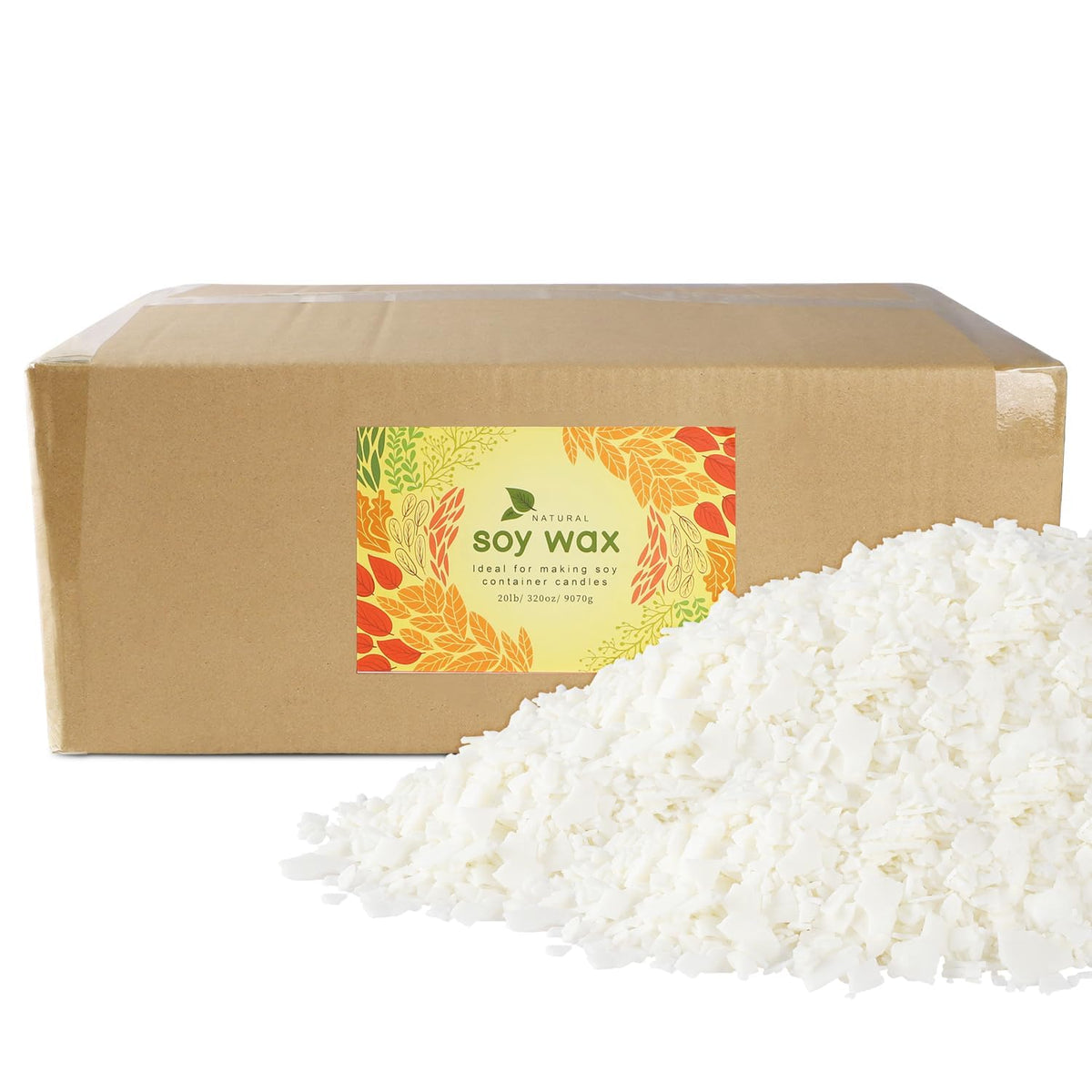 Wfmolcand Natural Soy Wax for Candle Making 20 lb Bag, Soy Wax Flakes,DIY Candle