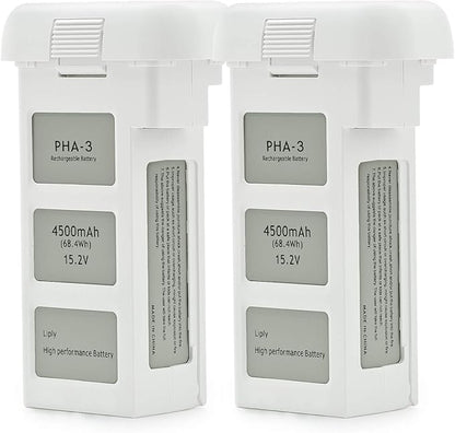 ExpertPower 2-Pack 15.2 V 4500mAh Intelligent Replacement Flight Battery for DJI Phantom 3 Drones DJI Phantom 3 SE DJI Phantom 3 Professional DJI Phantom 3 Advanced DJI Phantom 3 Standard