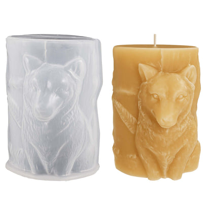 Wolf Cylinder Animal Resin Casting Silicone Mold for Home Decor & Candle Making Wave Spiral Mold