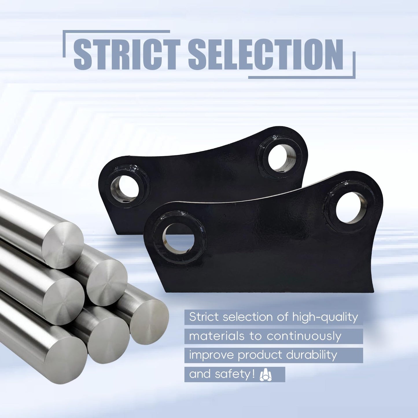 A Pair of Barrel Attachment Lugs Welded to 45mm 10-1/4" C-C are Suitable for The Caterpillar CAT 305 305.5 306 mini Excavator