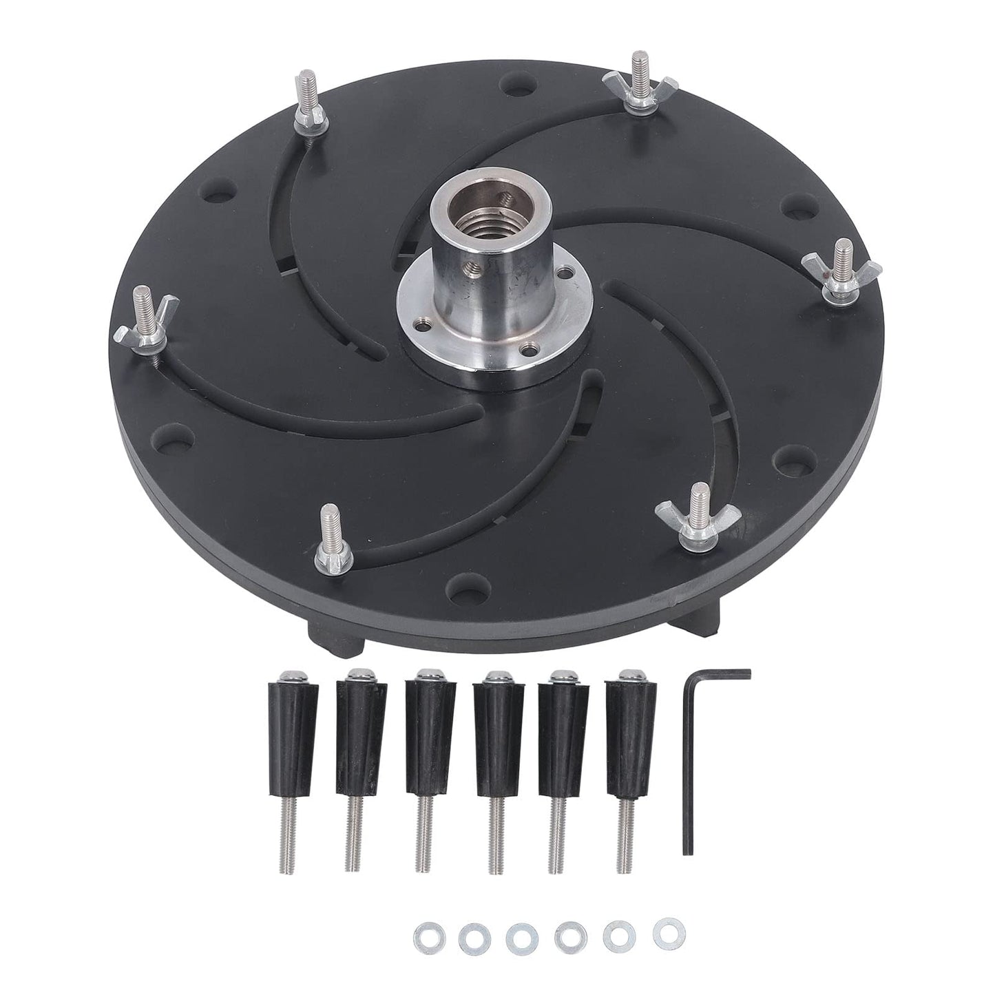Longworth Chuck, Self Centering Wood Lathe Chuck with Aluminum Alloy Construction for Woodworking Bowl and Plate Turning Black 250mm