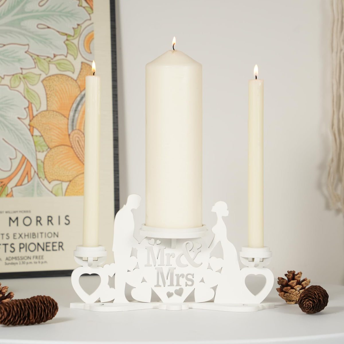 Rozrety Unity Candle Holder - Unity Candles Stand for Wedding Ceremony Set - Weddings Gifts Candle Holders for Wedding Decoration Reception, Bridal Shower(Candles not Included)