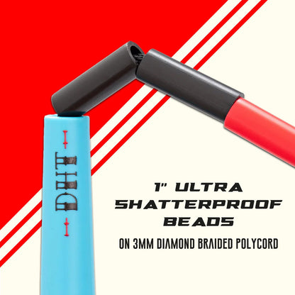 Elite Jumps - Do Hard Things Edge Beaded Jump Rope - For All Ages - Durable & Lightweight - 10ft Long Adjustable Rope - Tangle-Free - Shatterproof 1” Beads - Long Edge Handles - Canary