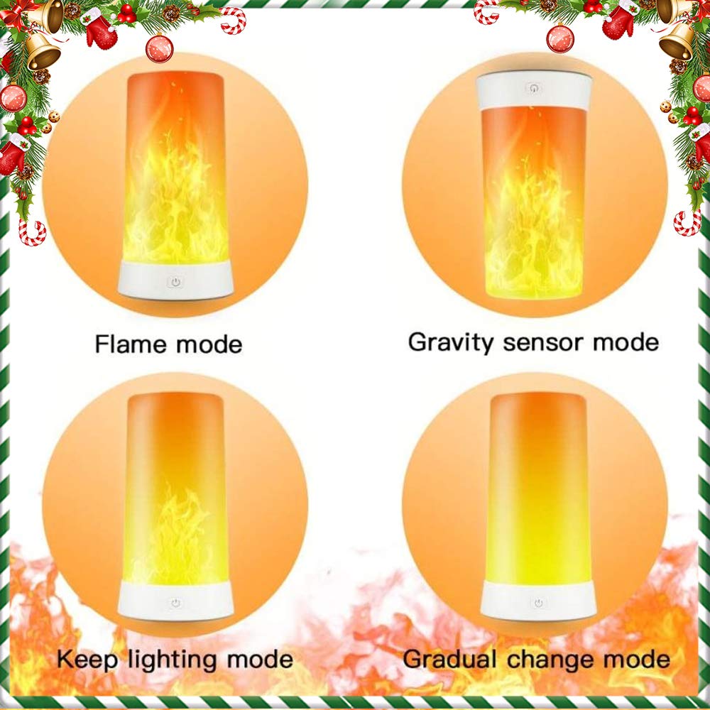 PDGROW LED Flame Effect Light, Flame Lamp 4 Modes USB Rechargeable Fire Lights Indoor Campfire Outdoor Decorative Lantern Hanging Lamps Fireplace Romantic Light for Home Party Camping Bar