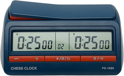 Chess Clock Digital Chess Timer Portable Count Down Game Timer for Professional Chess Board Game(Blue)